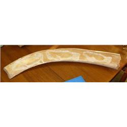 Large whale bone carving of a whale, walrus and seal- 44" length (3)