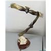 Image 1 : Pair of bronze eagles mounted on stone and wood base- called "Always There" done in 1985 2 of 20 by 