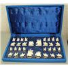 Image 1 : Outstanding ivory chess set depicting elephants, camels, horses, and men- king is 3-3/4" tall, pawns