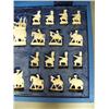 Image 3 : Outstanding ivory chess set depicting elephants, camels, horses, and men- king is 3-3/4" tall, pawns