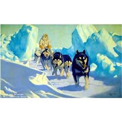 CHOICE on 5 Signed and numbered Fred Machetanz prints: 315/950 "Trail Through the Pressure Ice" (700