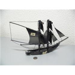 Double-masted baleen ship- 15" length- made by Nqtiak (124)