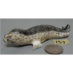 4-3/4" scrimshawed ivory seal by Rokol (124)