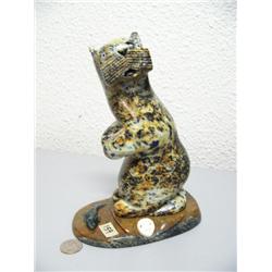9" standing soapstone otter by Tom Lisborne from Pt. Hope (124)