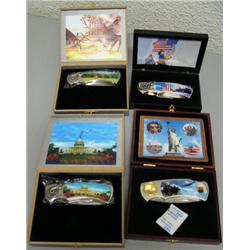 Lot of 4 ornate pocket knives (124)