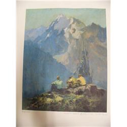 Eustace Paul Zigler print "Mountianeers, Copper River, Alaska" 30/1000- not signed (124)