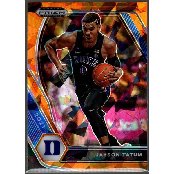 Jayson Tatum Orange Cracked Ice Prizm 2021 Panini Prizm Draft Picks #61