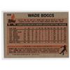 Image 4 : 2 Wade Boggs ROOKIE CARDS: 1983 Fleer Card number 179 & 1983 Topps Card number 498