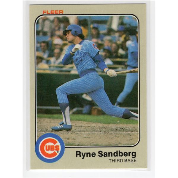 Ryne Sandberg ROOKIE CARD 1983 Fleer Card number 507