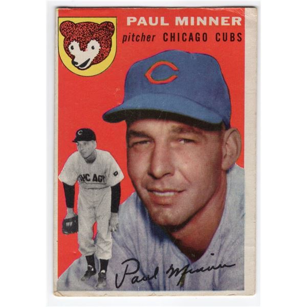 Good Vintage Card Paul Minner 1954 Topps Card number 28