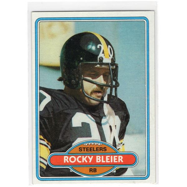 Lot of 1 Rocky Bleier Card & 1 Steeler Superbowl Card: 1980 Topps Card number 61 & Super Bowl X 1977