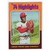 Image 1 : Bob Gibson 1975 Topps Gibson Gets '74 Highlights 3000th Strikeout Card number 3 Great Condition