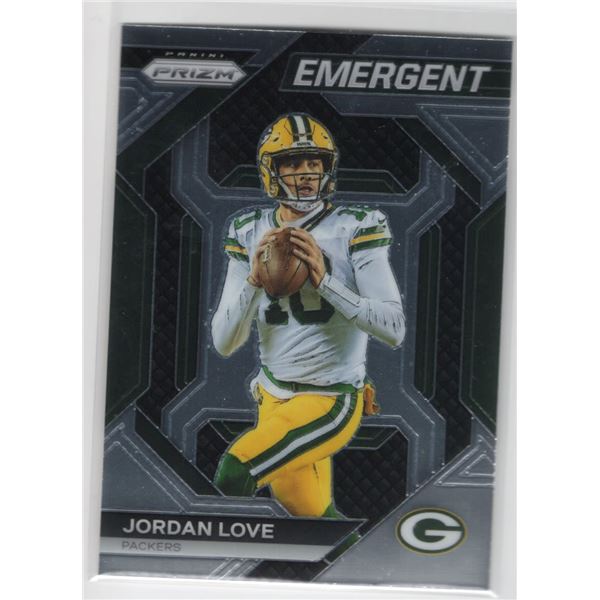 Jordan Love 2023 Panini Prizm Emergent Insert Card number H-3