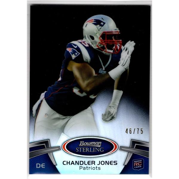 46/75!! Chandler Jones Rookie Card 2012 Bowman Sterling Black Refractor #2