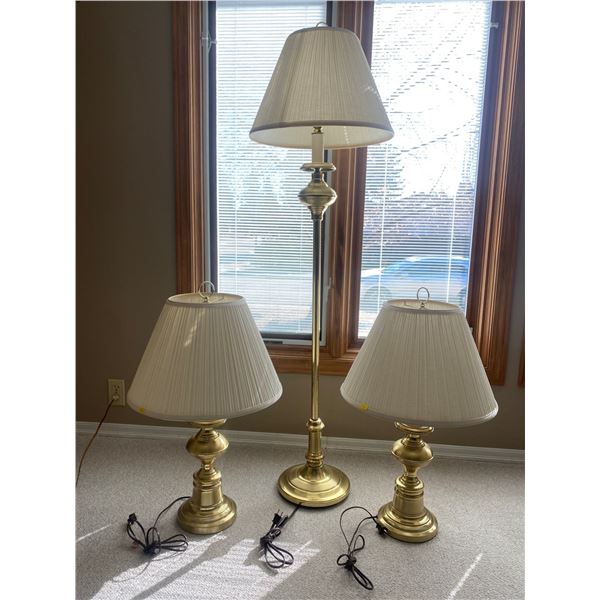 Set 3 Brass Lamps 29T Short 60T Reading Lamp