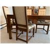 Image 5 : Vintage Oak Dining Set $ Six Chairs - 4 Dining 2 Arm Chairs - Wool Seats - Great Condition 64L x 40W