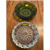 Image 1 : Ashtray Collection Green & Clear Glass