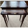 Image 1 : Nesting Tables - 2 Pieces Leather Inlaid Top 14 x 22