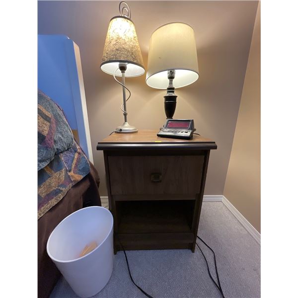 Side Table 2 Decorative Lamps Cardinal Alarm Clock Waste Basket