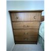 Image 1 : Wood Chest Of Drawers 28L x 16D x 38T Plus Queen Size Bed Frame - Mattress Boxspring Not Included