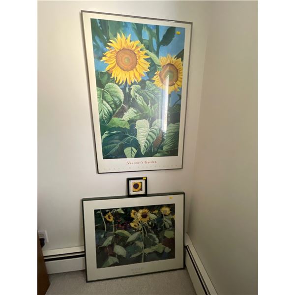 Sunflower Picture Collection 3 Pieces Vincents Garden 24 x 36T