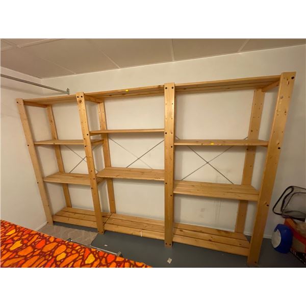 Wood Storage Shelving - Contents Not Included - 107L x 13D x 68T
