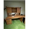 Image 2 : Oak Veneer Corner Computer Desk Main Desk Contents Not Included 60L x 31D x 66T