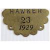 Image 3 : Regina 1929 Brass Licensed Hawker Plate Tag