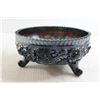 Image 3 : Black Amethyst Imperial Carnival Glass Footed Bowl Fernery - 7 1/2" Wide, Has Chip