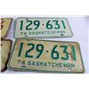 Image 3 : (2) Pairs of Saskatchewan License Plates - 1974, 1975