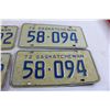 Image 3 : (2) Pairs of Saskatchewan 1972 License Plates