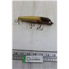 Image 1 : 6" Long Wooden Fishing Hook Plug with Glass Eyes