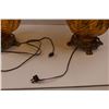 Image 13 : *(2) Vintage Mid Century Amber Glass Lamps in Complete Working Condition (One Shade Has Staining & O
