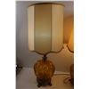 Image 2 : *(2) Vintage Mid Century Amber Glass Lamps in Complete Working Condition (One Shade Has Staining & O