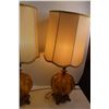 Image 3 : *(2) Vintage Mid Century Amber Glass Lamps in Complete Working Condition (One Shade Has Staining & O