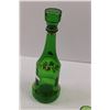 Image 4 : Vintage Green Decanter & (4) Shot Glasses - Made in Italy