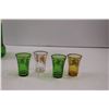 Image 6 : Vintage Green Decanter & (4) Shot Glasses - Made in Italy