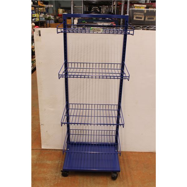 *Blue Display Rack on Wheels - 20" x 53" x 14"
