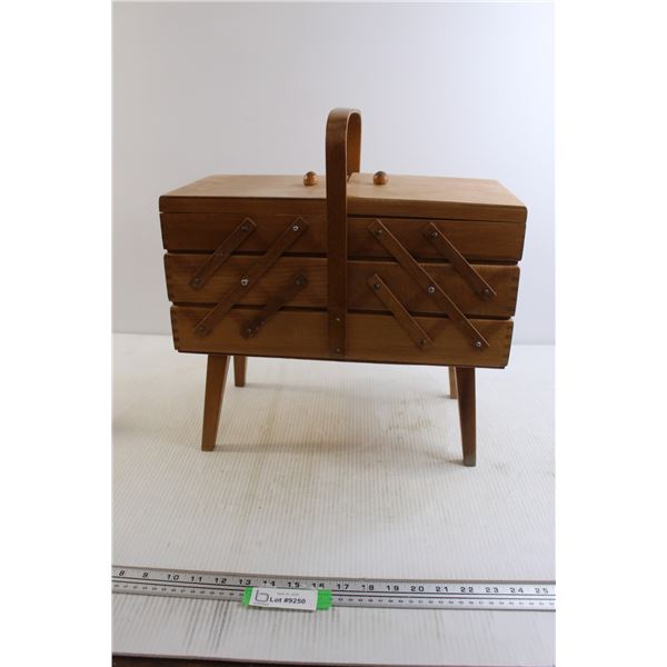 Wooden Accordion Sewing Box