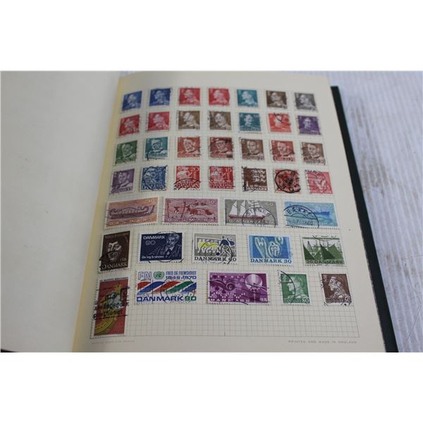 Vintage Stamp Album - Denmark, Spain