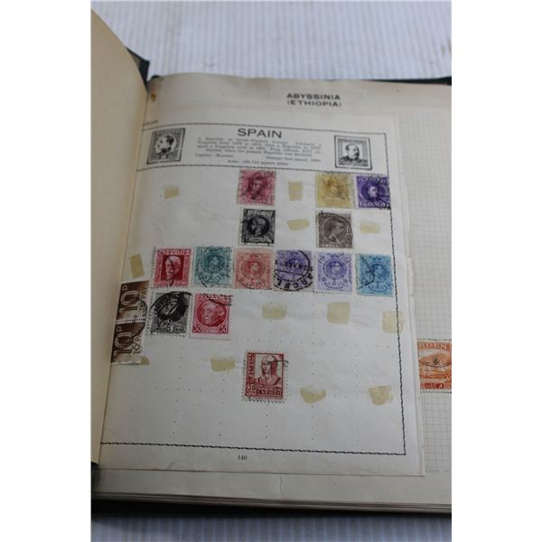 Vintage Stamp Album - Spain, Canada, 3/4 Full