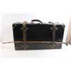 Image 8 : Vintage Black Leather Suitcase with Key and Cane