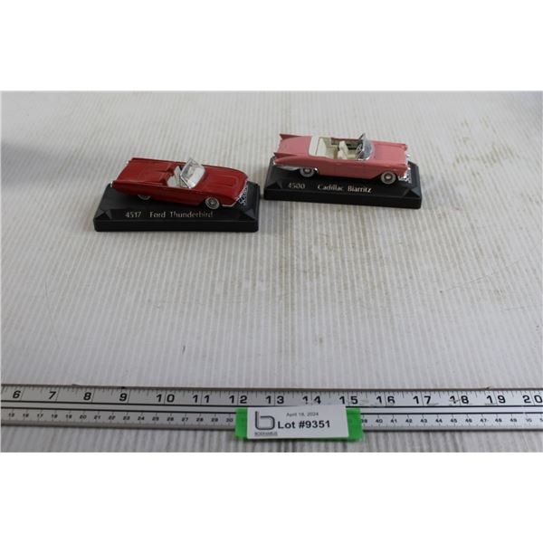 (2) Car Die Casts - 4517 Ford Thunderbird, 4500 Cadillac Biarritz, Both 1/32