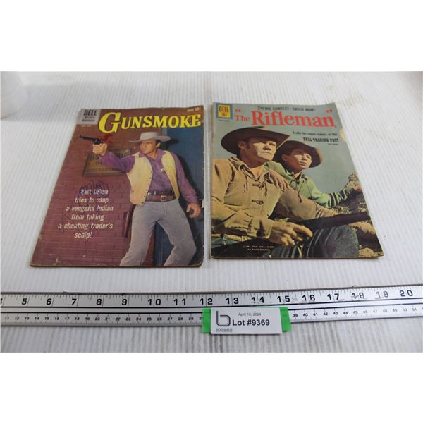 (2x Bid Price) (2) Comics - Gunsmoke 1960 (Pen on Cover) and The Rifleman 1961