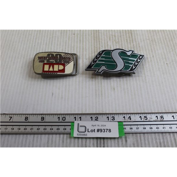 (2) Belt Buckles - Saskatchewan Roughriders