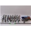 Image 1 : (34+) Brittains Ltd Tiny Toys Plastic Toy Knights Average Height - 3" & Bag of parts
