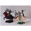 Image 3 : (6) Brittains Ltd Tiny Toys Plastic Toy Knight Horse Riders: 2 Fully intact & 4 need bases
