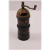 Image 2 : Vintage Carved Wooden Pepper Mill w/Brass Lid & Crank