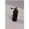 Image 4 : Vintage Carved Wooden Pepper Mill w/Brass Lid & Crank