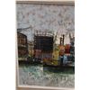 Image 2 : *City Harbour Oil Painting by R. Rumondin - 30" x 37" x 2"